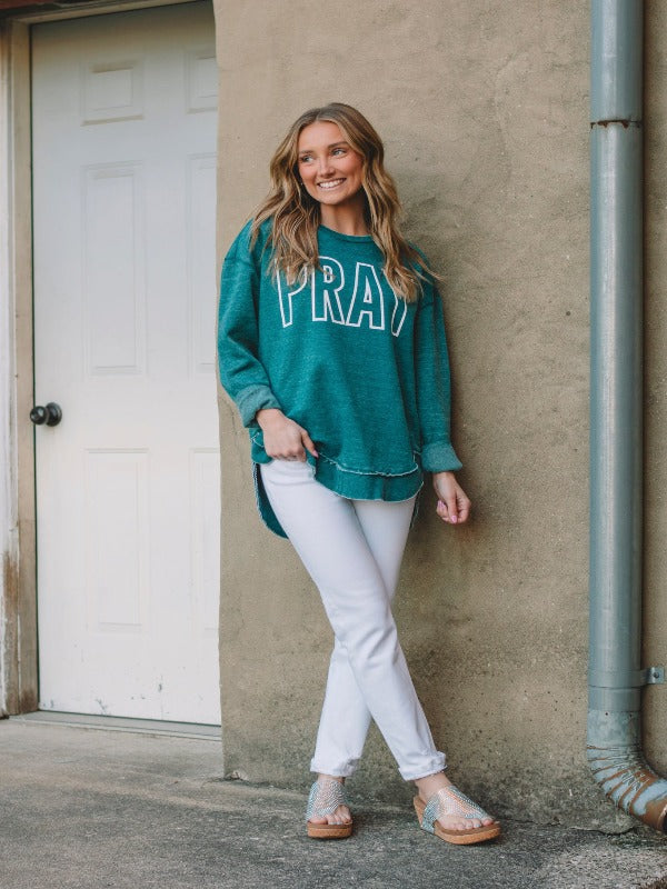 Emerald Pray Graphic Sweatshirt