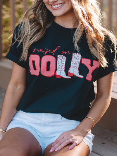 Black Raised on Dolly Graphic Tee