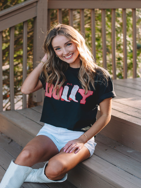Black Raised on Dolly Graphic Tee