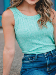 Lucy Kelly Green Ribbed Tank