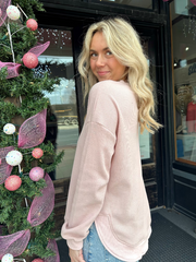 Patsy Pink Waffle Knit Top