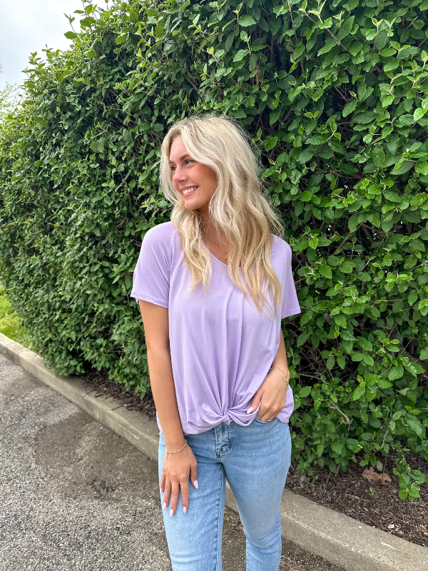 Cathy Lilac Front Twist Top
