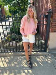 Brittany Tangerine Long Sleeve Sweatshirt