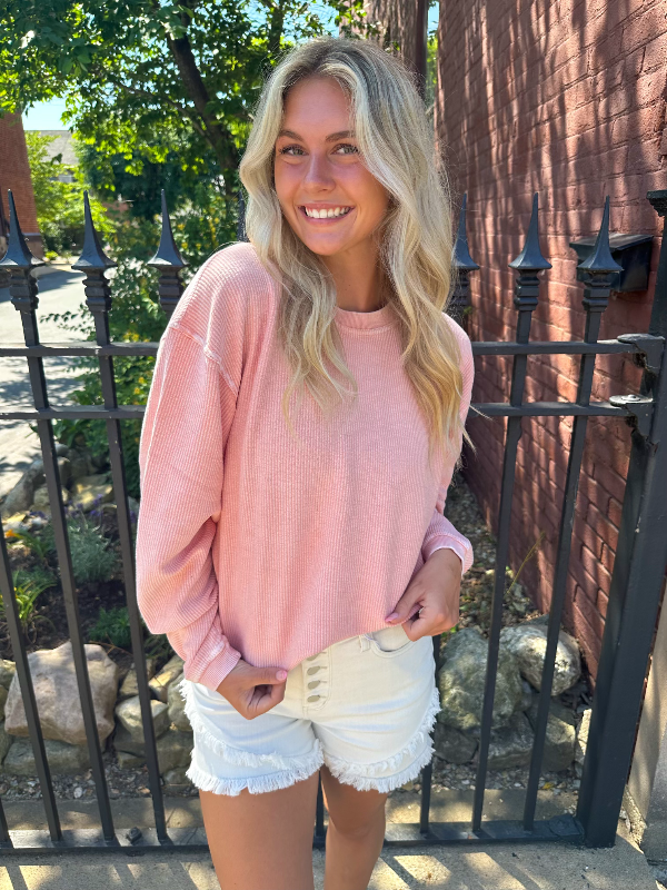 Brittany Tangerine Long Sleeve Sweatshirt