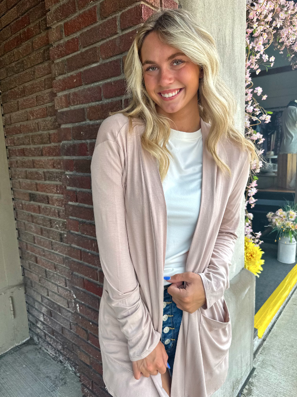 Riley Taupe Cardigan