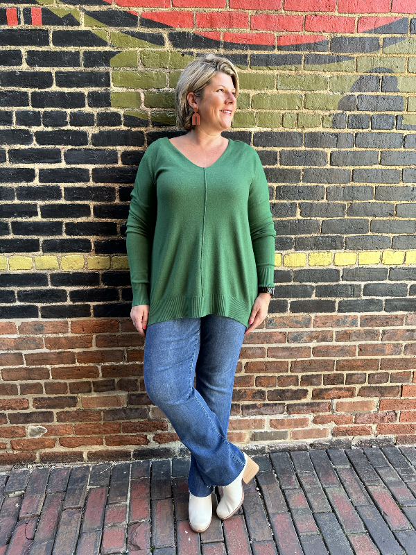 Hayleigh Dark Green Long Sleeve Sweater