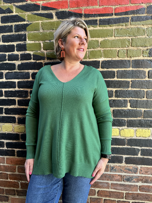 Hayleigh Dark Green Long Sleeve Sweater