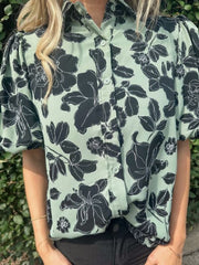 Nancy Desert Sage Short Sleeve Top
