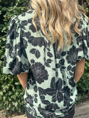 Nancy Desert Sage Short Sleeve Top
