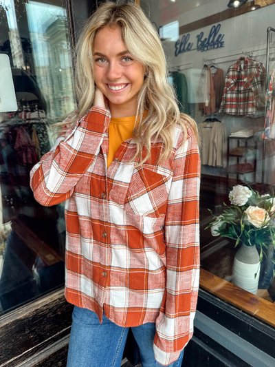 Katelyn Rust Plaid Top