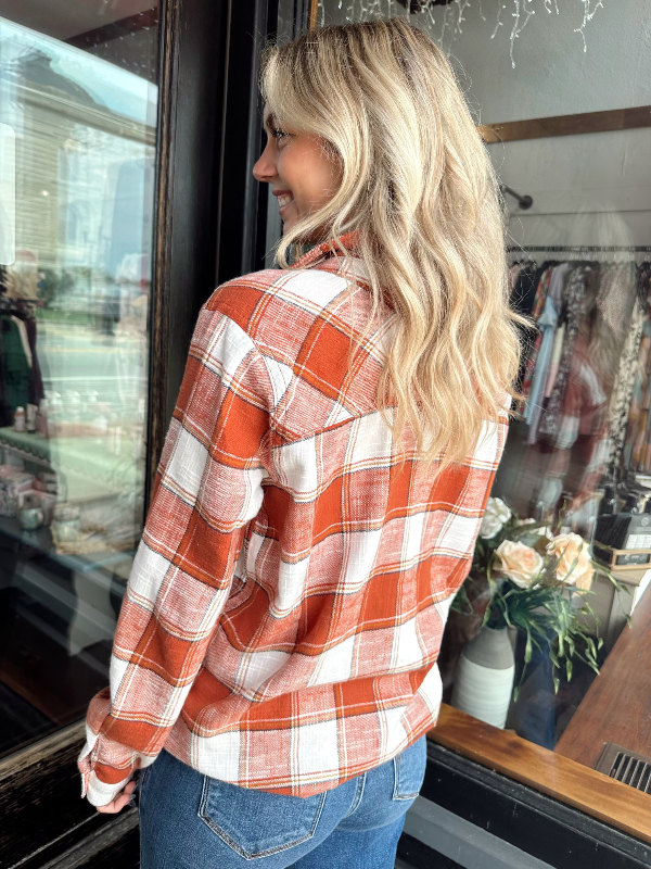 Katelyn Rust Plaid Top