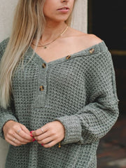 Gina Grey Waffle Knit Sweater