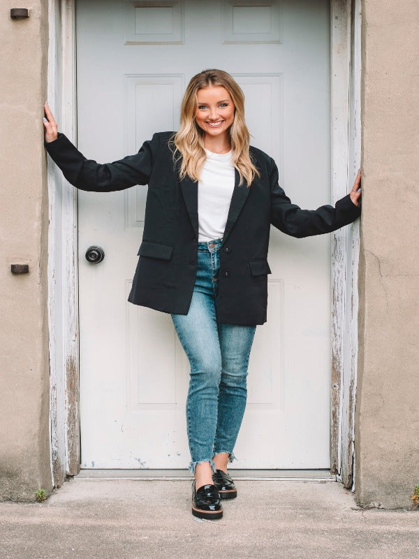 Kim Black Long Sleeve Blazer