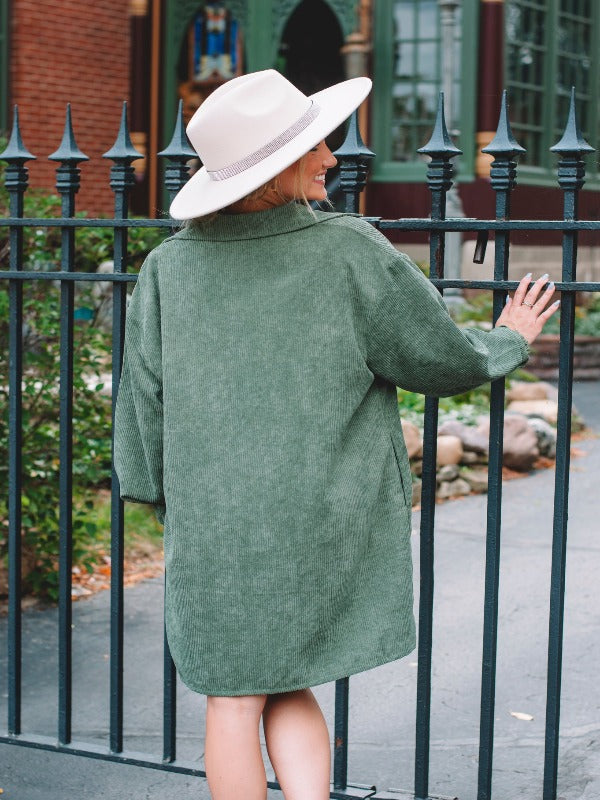 Anne Olive Corduroy Shirt Dress