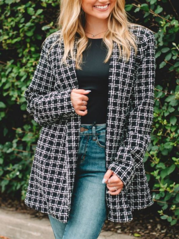 Teresa Black Plaid Blazer