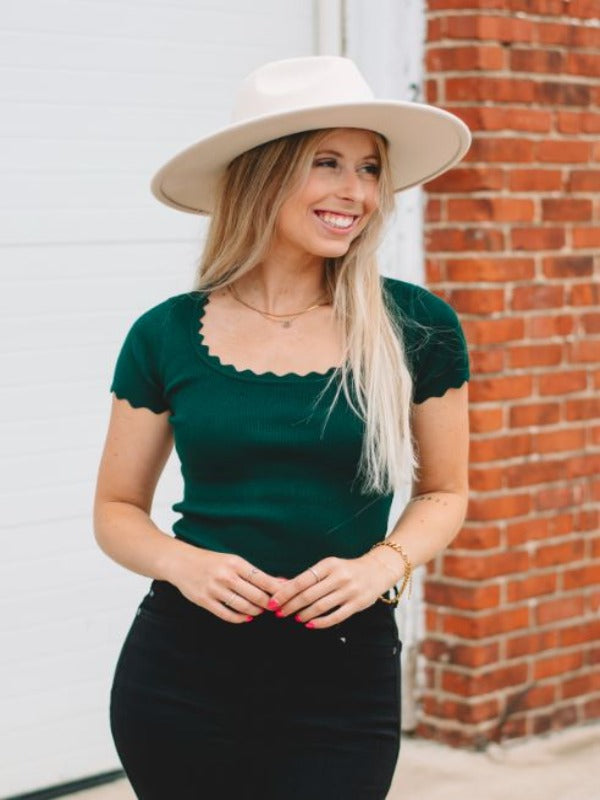 Katie Hunter Green Cropped Top