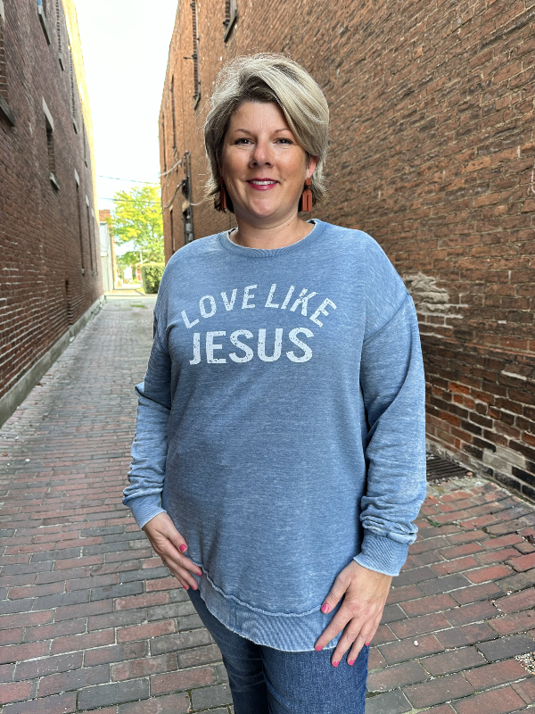 Vintage Bluestone Love Like Jesus Sweatshirt