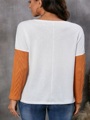 Beth Orange Colorblock  Top