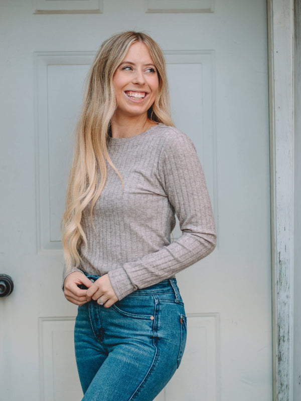 Samantha Ash Mocha Ribbed Top