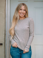 Samantha Ash Mocha Ribbed Top
