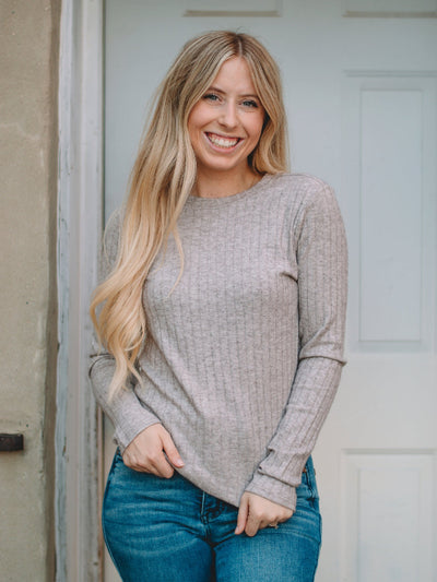 Samantha Ash Mocha Ribbed Top