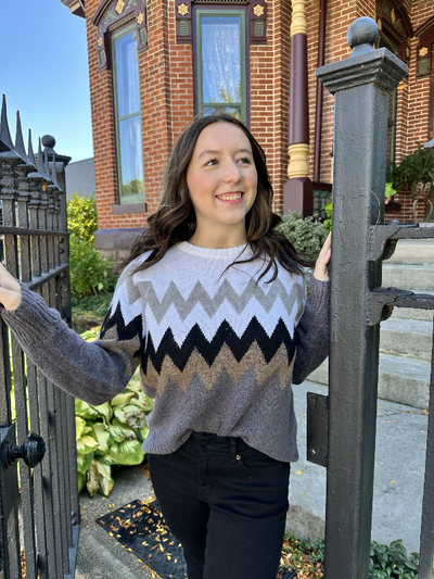 Charlize Chevron Striped Sweater