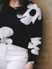 Jenny Black Floral Long Sleeve Sweater