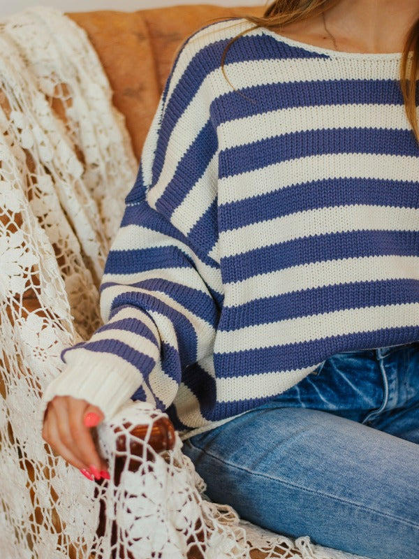 Brittany Denim Striped Sweater