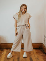 Gwen 2Pc Set Short Sleeve Top and Wide Leg Pant
