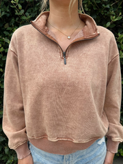 Molly Rust Half Zip Pullover