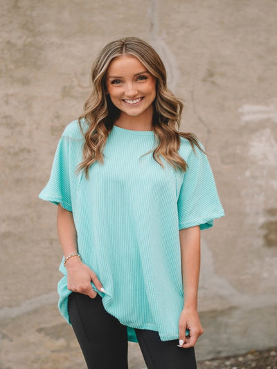 Brittany Mint Ribbed Top