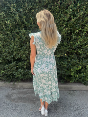 Bethany Pale Green Print Dress