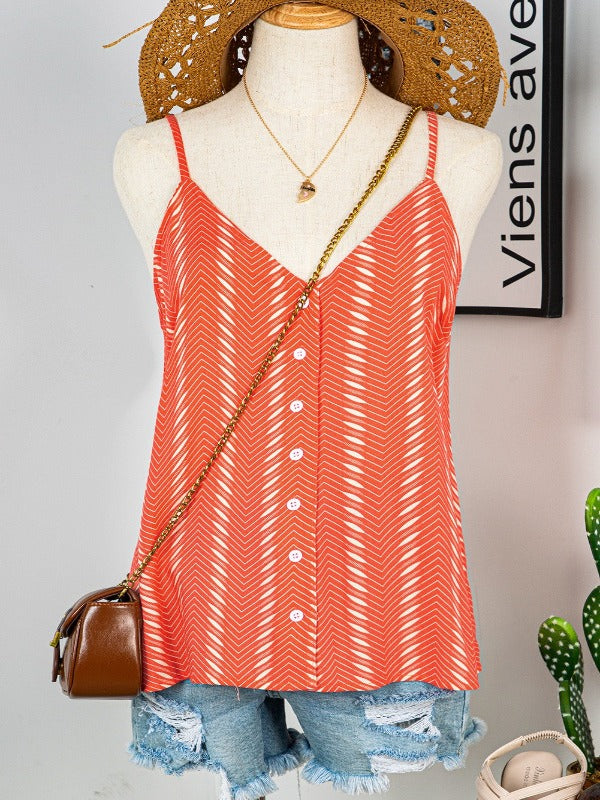 Olivia Orange Stripe Spaghetti Strap Top FINAL SALE