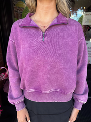 Allie Lt Plum Half Zip Fleece