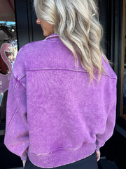 Allie Lt Plum Half Zip Fleece