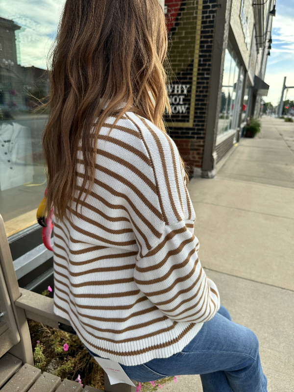 Ruth Cream/Cinnamon Striped Sweater