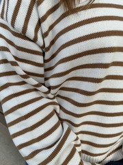 Ruth Cream/Cinnamon Striped Sweater