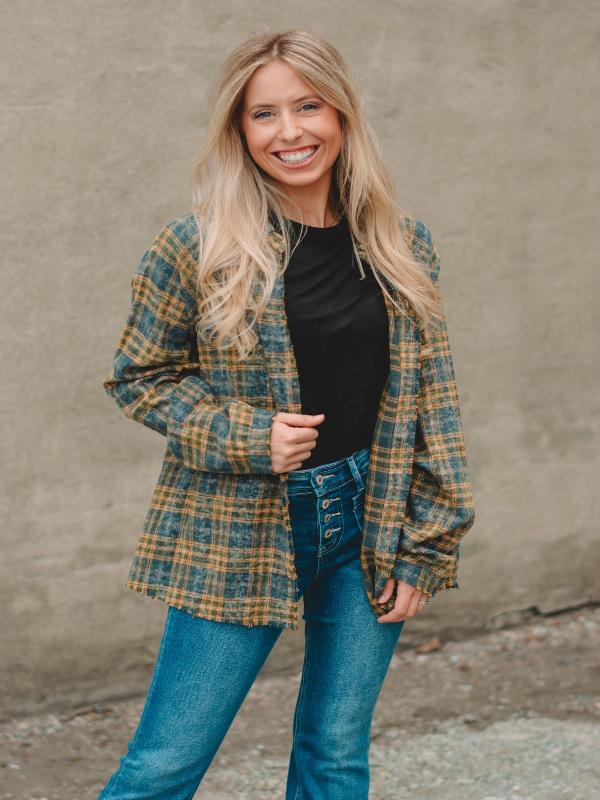 Brandy Blue/Mustard Plaid Flannel Shirt