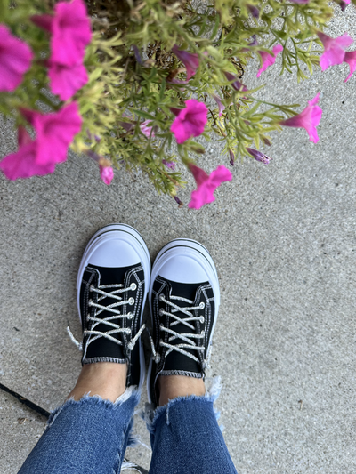 Aman Black Lace Up Sneaker