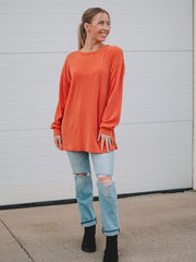 Terri Burnt Orange Long Sleeve Top