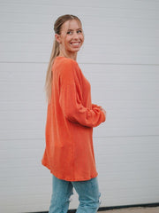 Terri Burnt Orange Long Sleeve Top