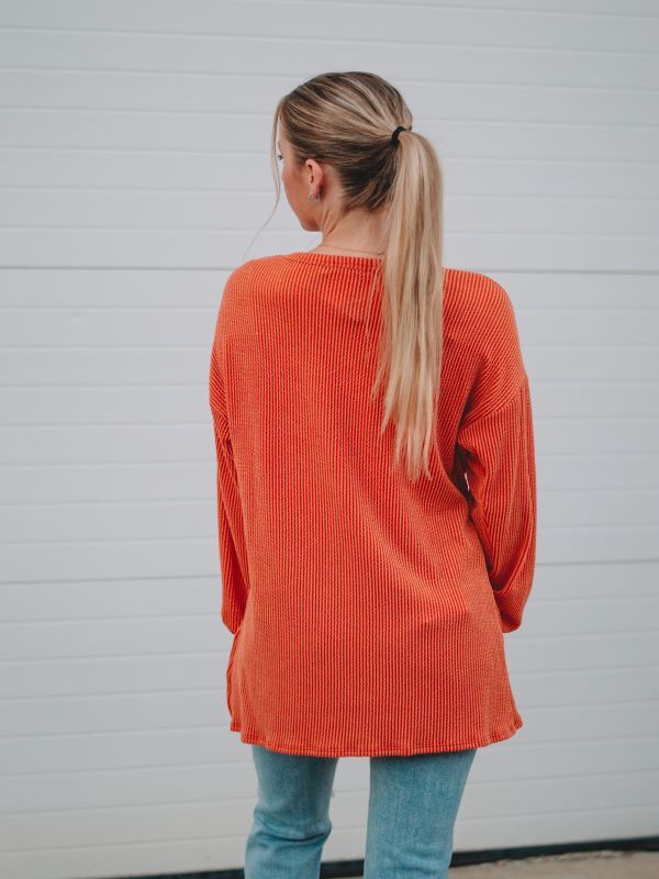 Terri Burnt Orange Long Sleeve Top