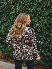 Cindy Brown Leopard Print Hoodie Top