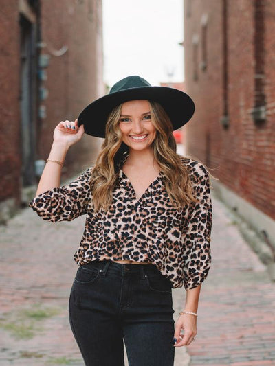 Christi Brown Animal Print Top