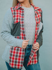 Randi Grey Plaid Button Down FINAL SALE