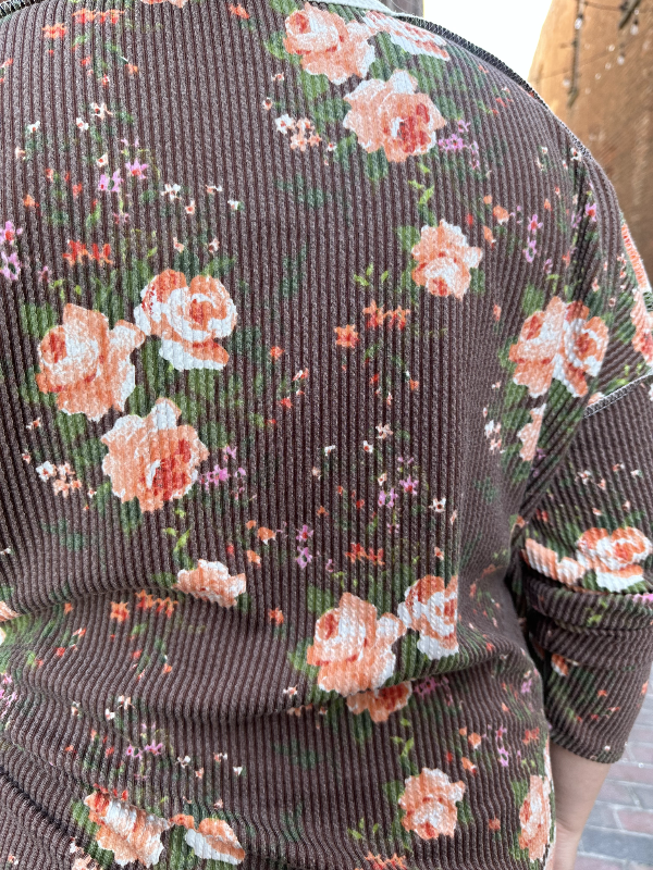 Maddie Brown Floral Print Top FINAL SALE