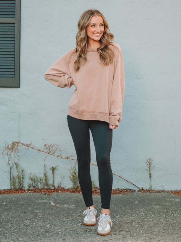 Patty Camel Long Sleeve Pullover