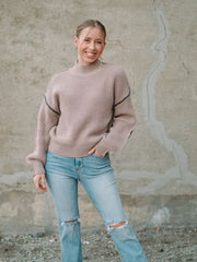 Miranda Mocha Mock Neck Sweater