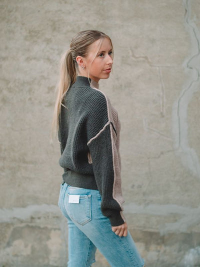 Miranda Mocha Mock Neck Sweater