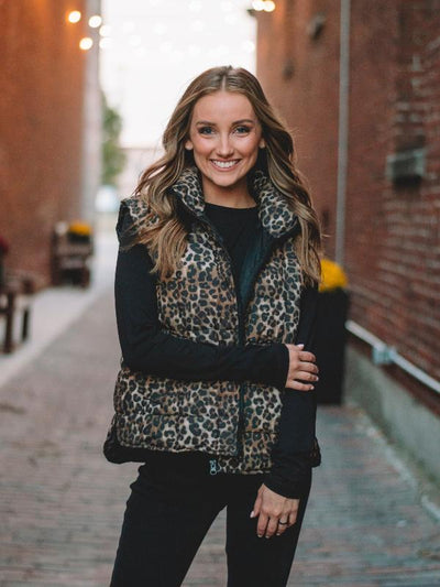 Anna Animal Print Puffer Vest